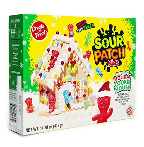 Photo 1 of best by 05/2023 Sour Patch Kids Holiday Cookie House Kit - Build Your Own Gingerbread House - 14.7 oz
