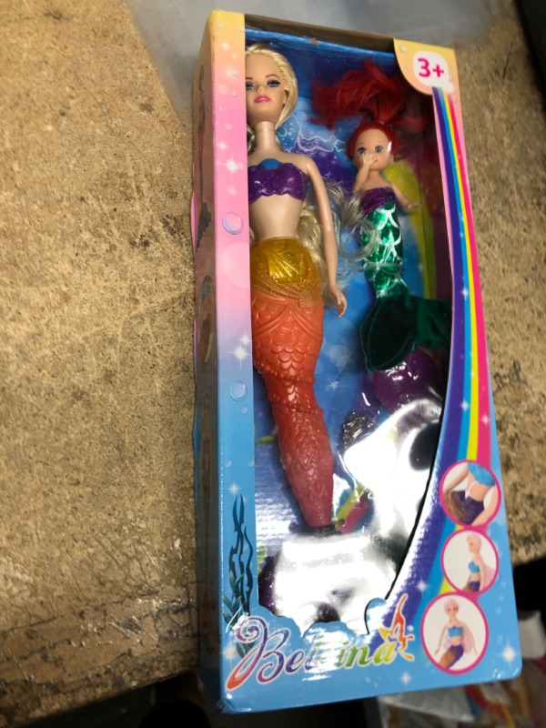 Photo 2 of BETTINA Mermaid Princess Doll with Little Mermaid Doll & Accessories, Mermaid Toys Princess Birthday Gifts, Girls Toys Aged 3 4 5 6 7 Years Olds, Yellow Gold Hair