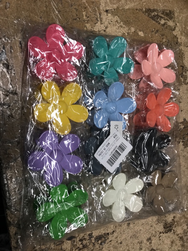 Photo 2 of 12 Pcs Flower Claw Clips Large Anti-Slip Strong Fixing Plastic Hair Clips for Women Thick Hair 12 Colors Cute Claw Clips Matte Flower Hair Clips for Ladies Girls Thin Hair Accessories C9