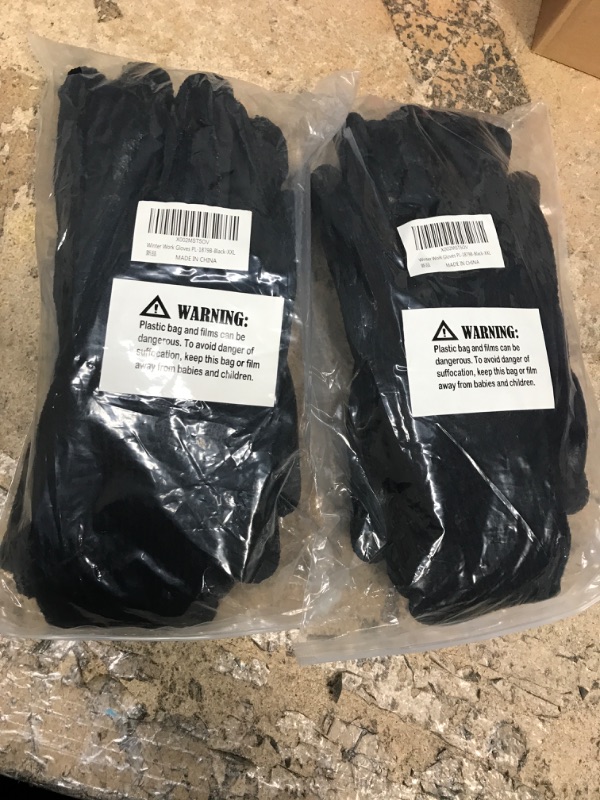 Photo 2 of 2 of- Winter Gardening Gloves 2 Pairs Acrylic Terry Inner Keep Hands Warm,Non-slip and Grippy for Light & Heavy Outdoor Work 2X-Large (Pack of 2) Black