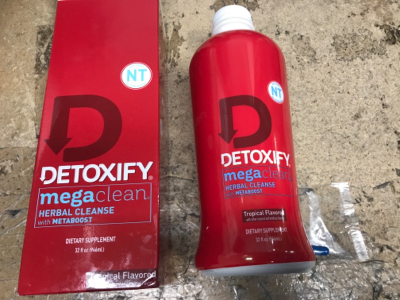 Photo 2 of 09/2023*- Detoxify – Mega Clean NT Herbal Cleanse – Tropical – 32 oz – Professionally Formulated Herbal Detox Drink – Enhanced with MetaBoost Eliminating Need for PreCleanse – Plus Sticker