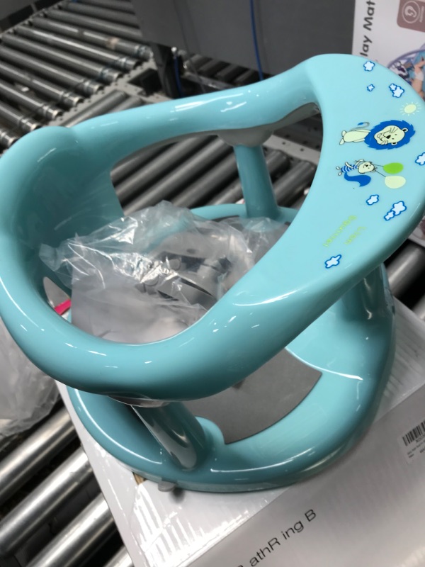 Photo 3 of Baby Bath Seat for Babies 6 to 18 Months / Non-Slip Infants Toddlers Taking Bath by Sitting in Bath Tub Chair 2022 Upgraded (Light Blue)