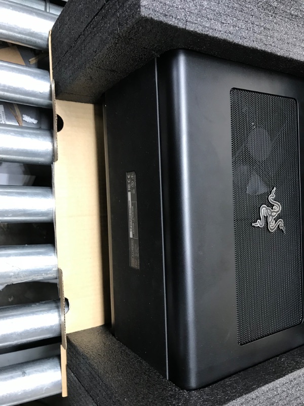 Photo 4 of Razer Core X Chroma Aluminum External GPU Enclosure (eGPU): Compatible with Windows & MacOS Thunderbolt 3 Laptops, NVIDIA /AMD PCIe Support, 700W PSU, 4x USB 3.1, 1x Gbit Ethernet, Chroma RGB, Black Classic Black Core X Chroma eGPU