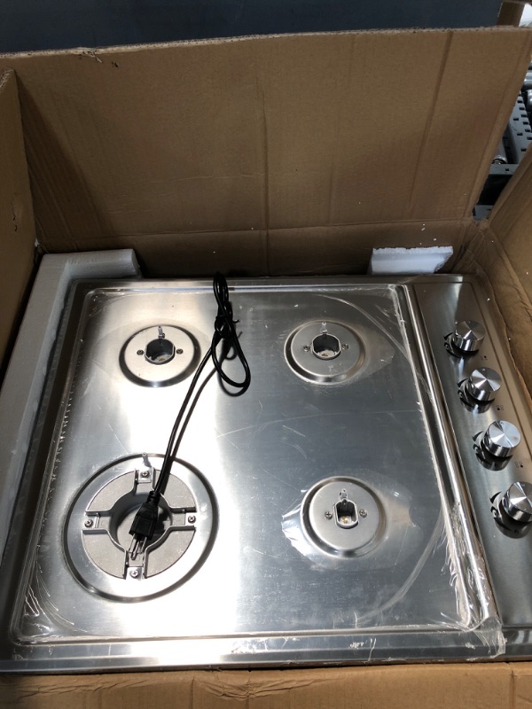 Photo 2 of 24?x20? Built in Gas Cooktop 4 Burners Stainless Steel Stove with NG/LPG Conversion Kit Thermocouple Protection and Easy to Clean (20Wx24L)