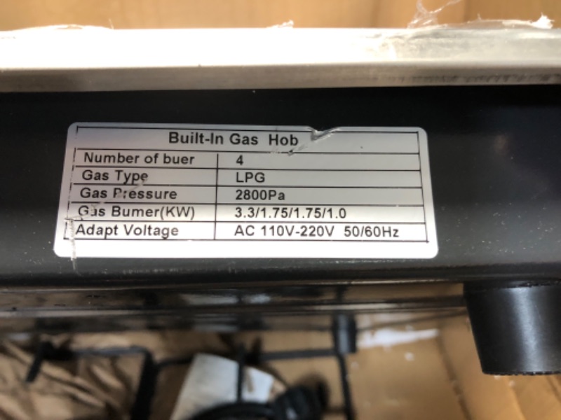 Photo 5 of 24?x20? Built in Gas Cooktop 4 Burners Stainless Steel Stove with NG/LPG Conversion Kit Thermocouple Protection and Easy to Clean (20Wx24L)