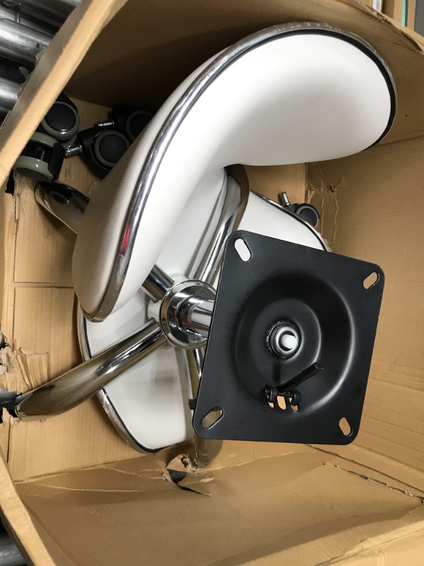 Photo 1 of Adjustable Rolling Stool with Backrest,Drafting Spa Bar Medical Salon Tattoo Stool Chair with Wheels 360 Swivel,Heavy Duty,400lbs Weight Capacity,White