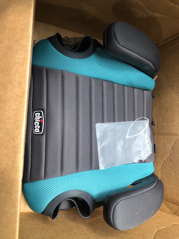 Photo 1 of Chicco GoFit Backless Booster Car Seat, Travel Booster Seat for Car, Portable Car Booster Seat for Children 40-110 lbs. | Raindrop/Blue, 1 Count (Pack of 1) Raindrop GoFit
