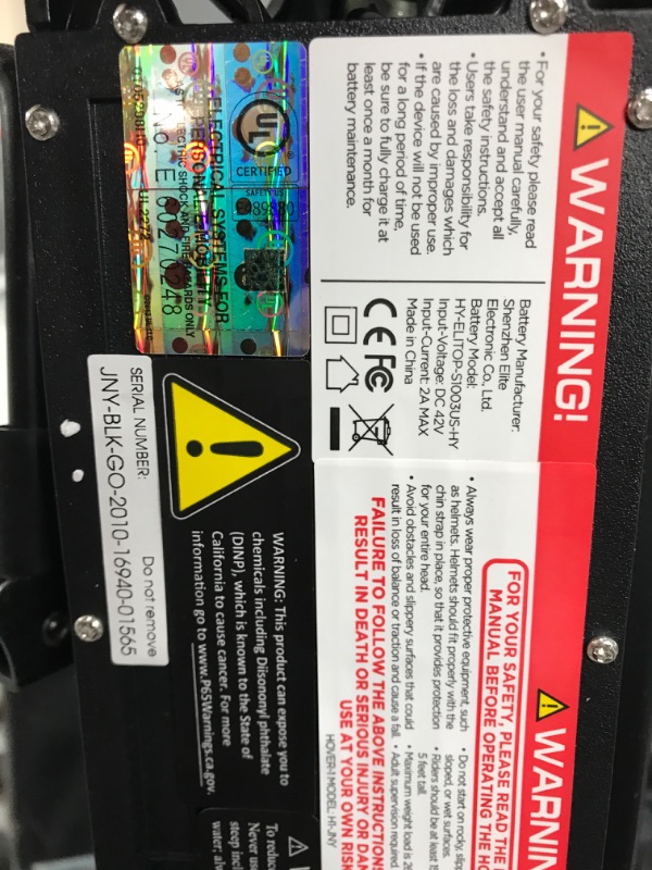 Photo 8 of ** FOR PARTS, DOES NOT TURN ON**Hover-1 Journey Electric Scooter | 14MPH, 16 Mile Range, 5HR Charge, LCD Display, 8.5 Inch High-Grip Tires, 220LB Max Weight, Cert. & Tested - Safe for Kids, Teens, Adults Black