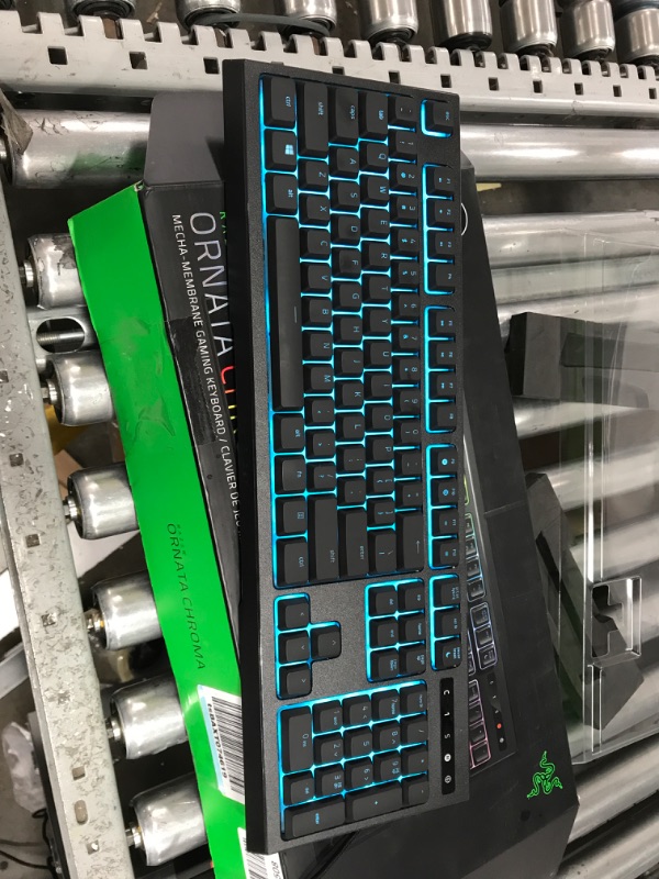 Photo 2 of Razer Ornata Chroma Gaming Keyboard: Hybrid Mechanical Key Switches - Customizable Chroma RGB Lighting - Individually Backlit Keys - Detachable Plush Wrist Rest - Programmable Macro Functionality Keyboard Ornata Chroma