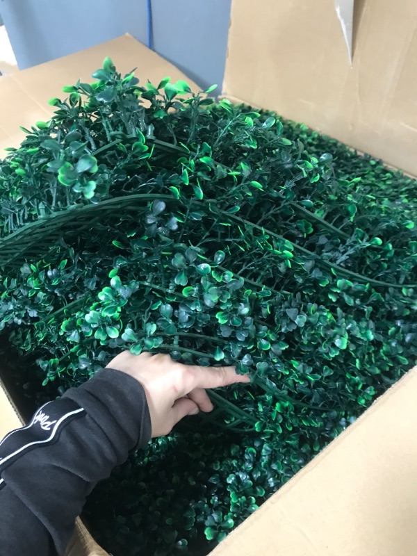 Photo 1 of CREATIVE SPACE Artificial Grass Wall Panels Wedding Backdrop 12 PCS 20 x 20 Inch Boxwood Panels Privacy Hedge Screen for Indoor Outdoor Garden Wall Decor Bedroom Artificial Plants