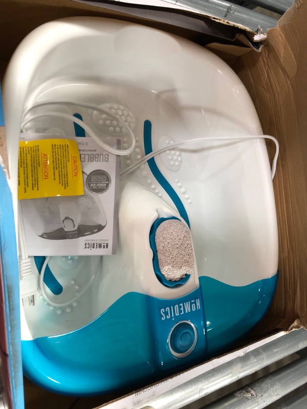 Photo 1 of HoMedics Bubble Mate Foot Spa, Toe Touch Controlled Foot Bath with Invigorating Bubbles and Splash Proof, Raised Massage nodes and Removable Pumice Stone