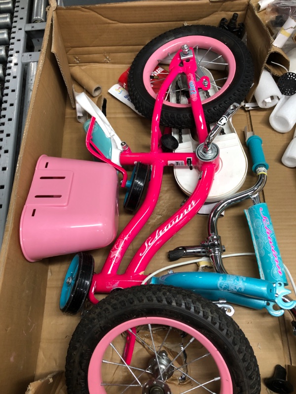 Photo 4 of **MISSING HARDWARE** MINOR DAMAGE** Schwinn Koen & Elm Toddler and Kids Bike, 12-18-Inch Wheels, Training Wheels Included, Boys and Girls Ages 2-9 Years Old Pink 16-inch Wheels