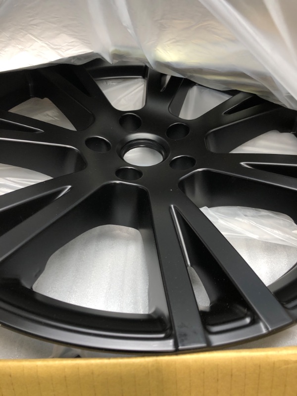 Photo 1 of Mayde 19-Inch Wheel Covers fits 2020-2022 Tesla Model Y Rims, Replacement Hub Caps (Set of 4, Matte Black)