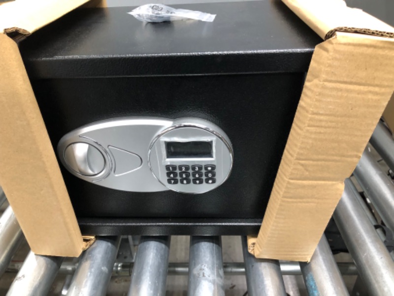 Photo 6 of *** USED IN GOOD CONDITION *** Amazon Basics Steel Security Safe and Lock Box with Electronic Keypad - Secure Cash, Jewelry, ID Documents - 0.5 Cubic Feet, 13.8 x 9.8 x 9.8 Inches 0.5 Cubic Feet Keypad Lock