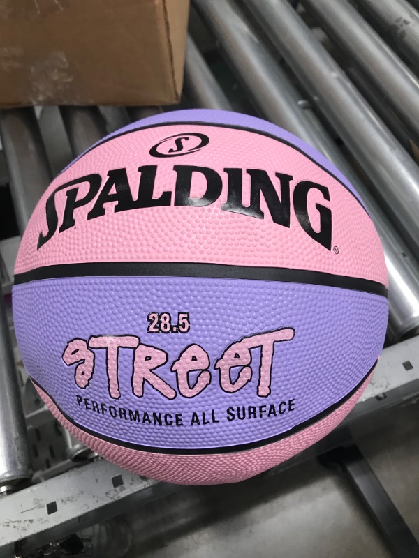 Photo 2 of *** unable to test low on air *** Spalding Street Outdoor Basketball Intermediate Size 6, 28.5" Pink/Purple