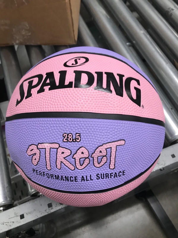 Photo 1 of *** unable to test low on air *** Spalding Street Outdoor Basketball Intermediate Size 6, 28.5" Pink/Purple