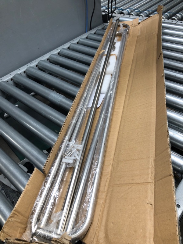 Photo 2 of 2 Pack Curtain Rods, Room Darking Wrap Around Single Window Rod 3/4 Inch Telescoping Drapery Rod, 84-120”, Matted Nickle Matted Nickle 84-120"