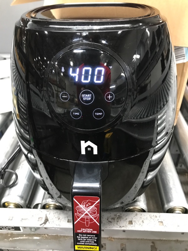 Photo 3 of ***TESTED/ POWERS ON***New House Kitchen Digital 3.5 Liter Air Fryer w/ Flat Basket, Touch Screen AirFryer, Non-Stick Dishwasher-Safe Basket, Use Less Oil For Fast Healthier Food, 60 Min Timer & Auto Shut Off, Black