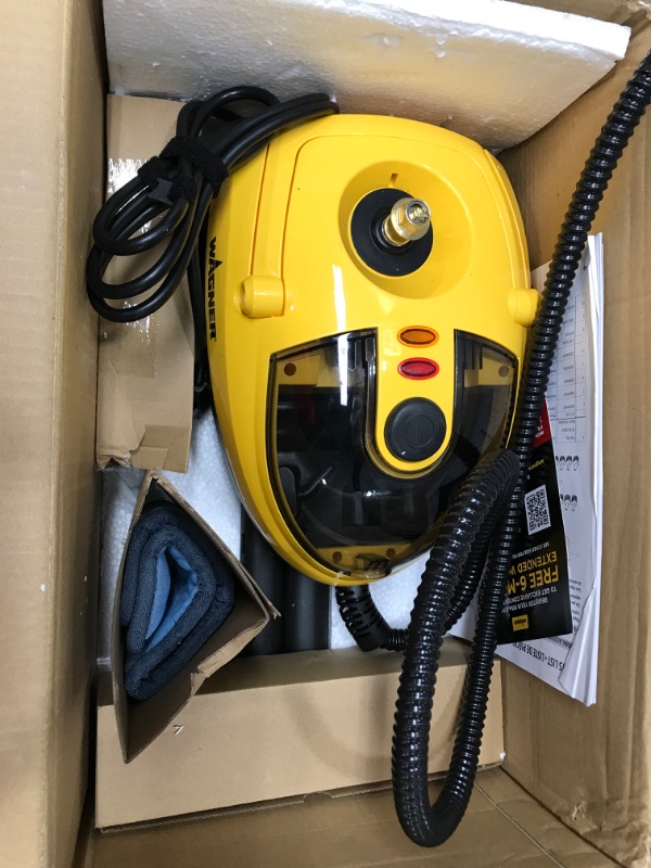 Photo 2 of ***TESTED/ POWERS ON***Wagner Spraytech 0282014 915e On-Demand Steam Cleaner & Wallpaper Removal, Multipurpose Power Steamer & Zinsser 2976 Paper Tiger Free-Floating Self-Aligning Triple Head Wallpaper Remover Tool