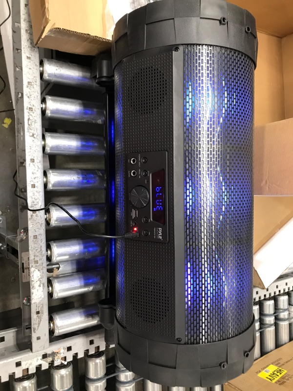 Photo 2 of ***TESTED/ POWERS ON***Portable Bluetooth Boombox Stereo System - 600 W Digital Outdoor Wireless Loud Speaker w/LED Lights,Black & Wireless Portable Bluetooth Boombox Speaker - 500W Rechargeable Boom Box Speaker Mike 600 watts Stereo Speaker + Speaker - 5