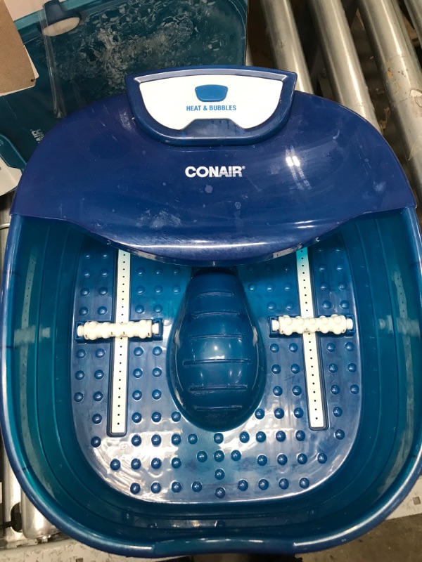 Photo 2 of ***TESTED/ POWERS ON***Conair HEAT SENSE Pedicure Foot Spa Bath with Massaging Foot Rollers, Soothing Bubbles, Pumice and Nail Brush, and Foot Bath Massager with Heat