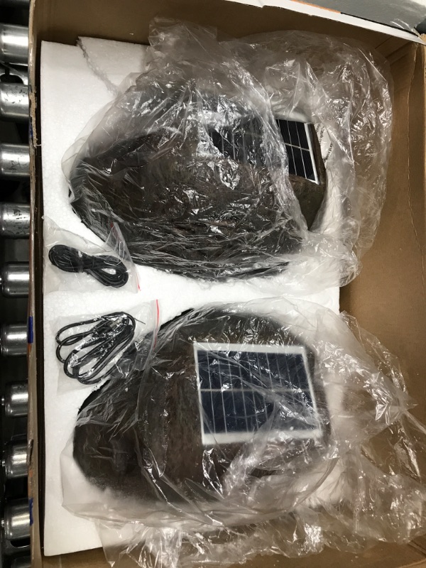 Photo 1 of ***TESTED/ POWERS ON***Alpine Corporation Weather-Resistant Bluetooth Solar-Powered Outdoor Wireless Rock Speaker – Set of 2