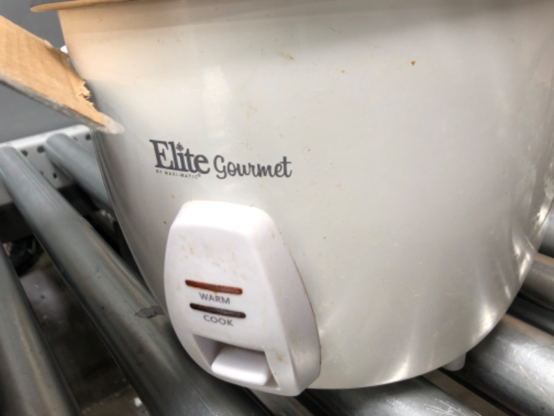 Photo 3 of **USED, PARTS ONLY****
Elite Gourmet ERC-2020 Electric Rice Cooker with Stainless Steel Inner Pot Makes Soups, Stews, Grains, Cereals, 20 Cups, White 20 Cups Cooked