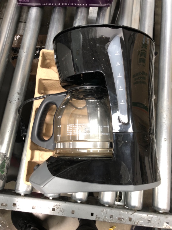 Photo 2 of **USED**
Mr. Coffee Coffee Maker with Auto Pause and Glass Carafe, 12 Cups, Black Black Coffeemaker
