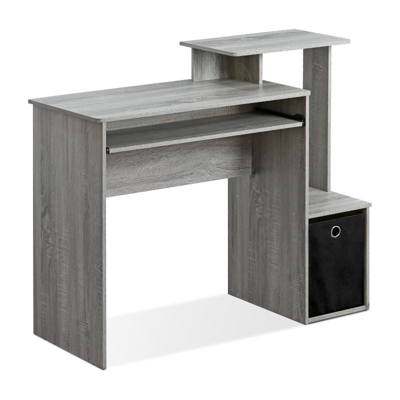 Photo 1 of 12095GYW Econ Multipurpose Home Office Computer Writing Desk with Bin, French Oak Grey
