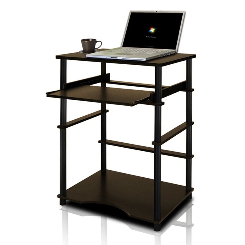 Photo 1 of Furinno Engineered Wood Home Laptop Notebook Computer Desk in Espresso/Black

