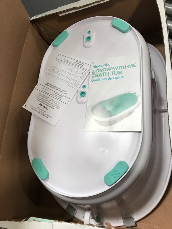 Photo 3 of 4-in-1 Grow-with-Me Bath Tub by Frida Baby Transforms Infant Bathtub to Toddler Bath Seat with Backrest for Assisted Sitting in Tub