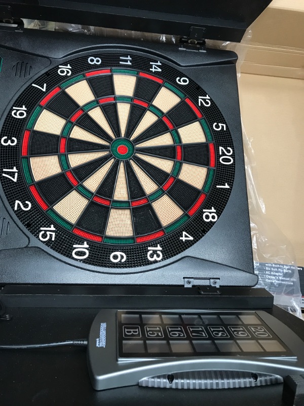 Photo 2 of **SEE NOTES**
Arachnid Cricket Maxx 1.0 Electronic Dartboard Cabinet Set Black