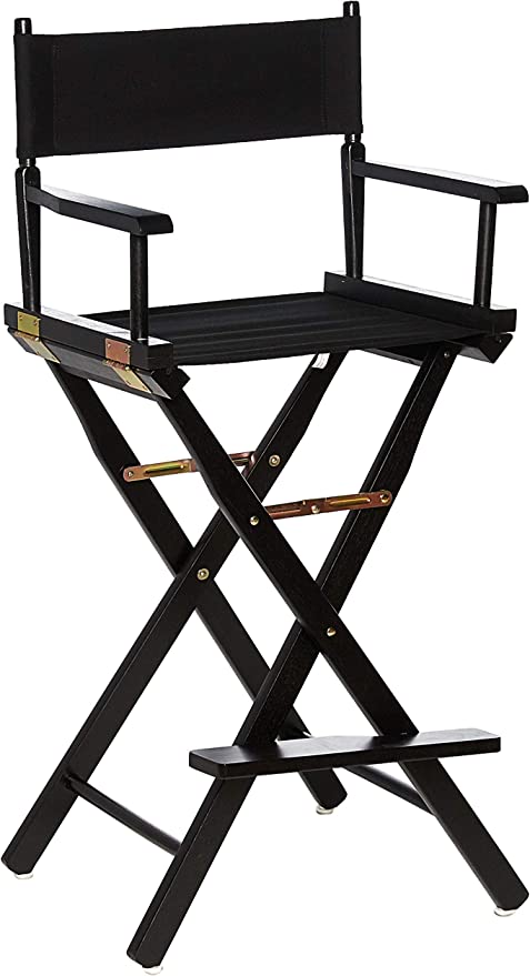 Photo 1 of Casual Home Director's Chair ,Black Frame/Black Canvas,30" - Bar Height