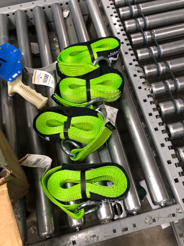 Photo 2 of VULCAN Car Rim Tie Downs with Ratchets - 2 Inch x 144 Inch - 4 Pack - High-Viz - 3,300 Pound Safe Working Load High-Viz Reflective