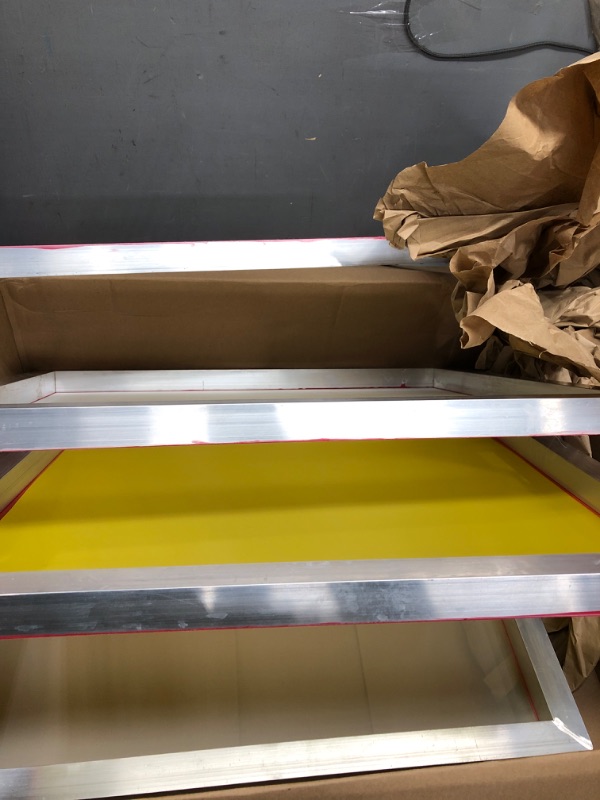 Photo 1 of 20 x 24 Inch Pre-Stretched Aluminum Silk Screen Printing Frames with 160 White Mesh (4 Pack Screens)