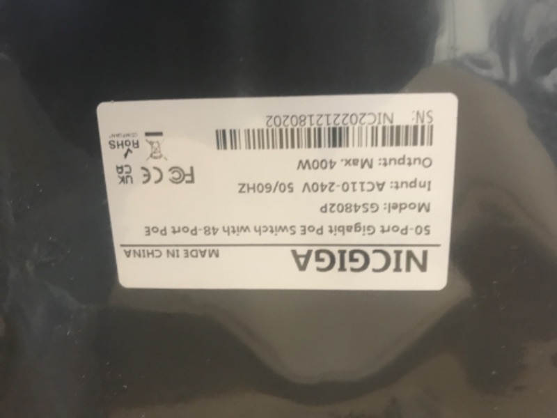 Photo 6 of 48 Port Gigabit PoE Switch Unmanaged with 48 Port IEEE802.3af/at PoE+@400W, 2 x 1G SFP, NICGIGA 50 Port Network Power Over Ethernet Switch, Desktop/Rackmount 50 port| 48xPoE+ 400W | 2xUplink
