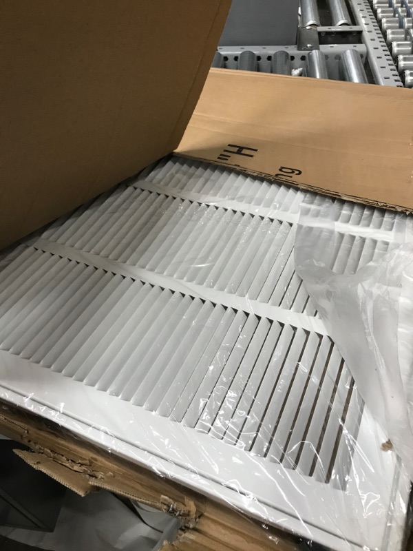 Photo 2 of 24 in. x 24 in. Steel Return Air Filter Grille in White
