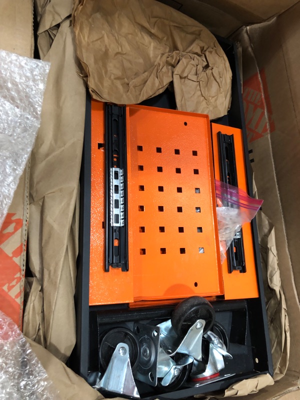 Photo 3 of *** ITEM IS SIMILAR TO STOCK PICTURES *** *** PARTS ONLY *** GEARWRENCH 2 Drawer Black & Orange Utility Cart, 32" - 83167
