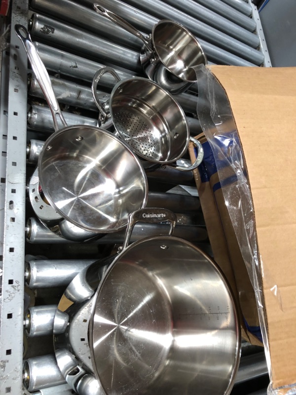Photo 2 of *** USED IN GOOD CONDITION *** Cuisinart 77-11G Stainless Steel 11-Piece Set Chef's-Classic-Stainless-Cookware-Collection 11-Piece Cookware Set Cookware