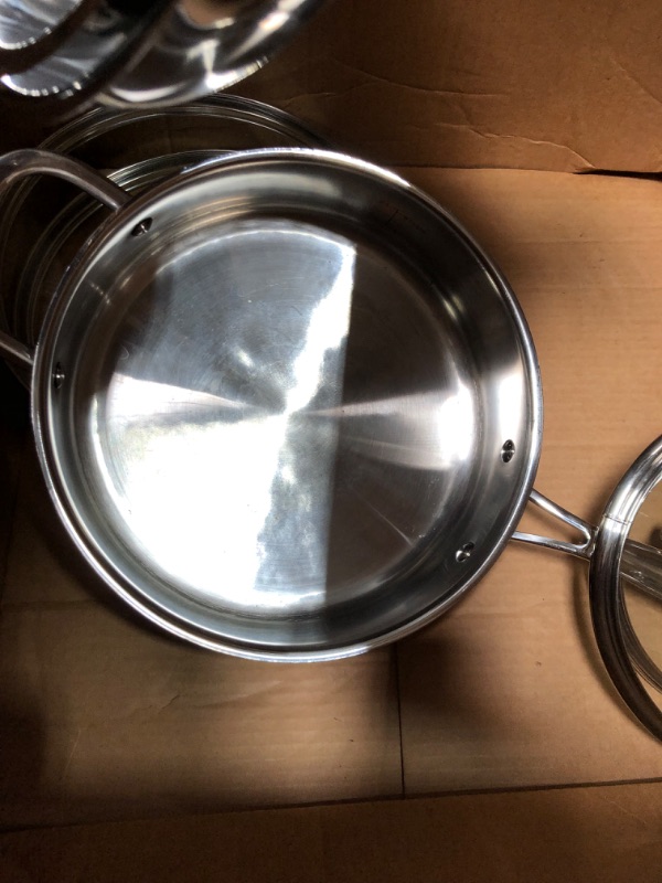 Photo 5 of *** USED IN GOOD CONDITION *** Cuisinart 77-11G Stainless Steel 11-Piece Set Chef's-Classic-Stainless-Cookware-Collection 11-Piece Cookware Set Cookware