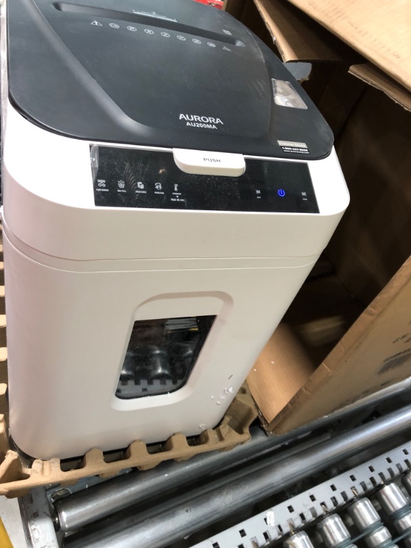 Photo 4 of Aurora Commercial Grade 200-Sheet Auto Feed High Security Micro-Cut Paper Shredder/ 60 Minutes/ Security Level P-5 200-Sheet AutoFeed MicroCut MicroCut