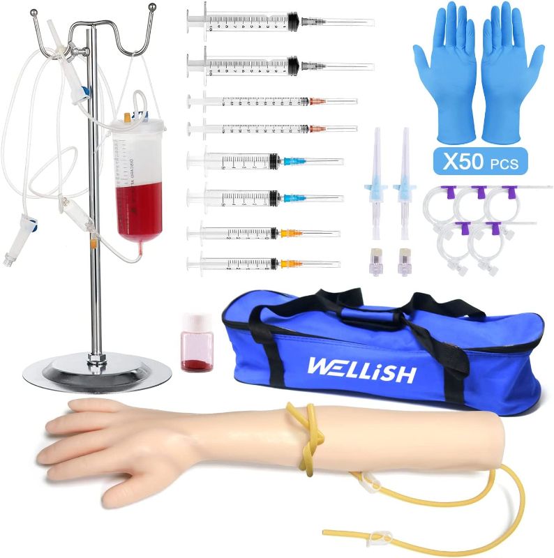 Photo 1 of **MISSING ACCESSORIES**
WELLiSH IV Practice Arm Infusion Model, Venipuncture Training Model Phlebotomy Practice Kit Injection Blood Drawing Model
