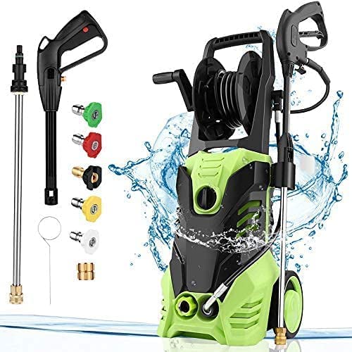 Photo 1 of Suyncll Pressure Washer, 1.8GPM Electric Power Washer,1800W High Pressure Washer, Professional Washer Cleaner, with 4 Nozzles, Soap Bottle and Hose Reel, Best for Cleaning Cars,Driveways,Patios
