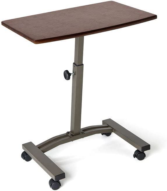 Photo 1 of **MISSING HARDWARE AND CASTERS**
Seville Classics WEB162 Mobile Laptop Computer Desk Cart Height-Adjustable from 20.5" to 33", Slim, Walnut
