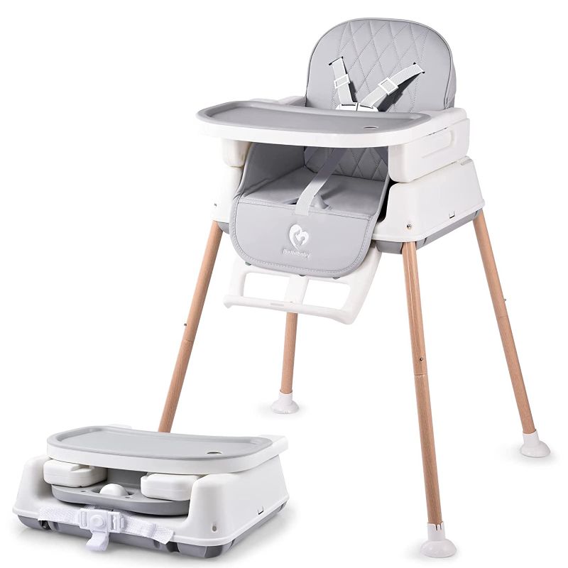 Photo 1 of 3 in 1 Baby High Chair, Bellababy Adjustable Convertible Chairs for Babies and Toddlers, Compact/Light Weight/Portable/Easy to Clean
