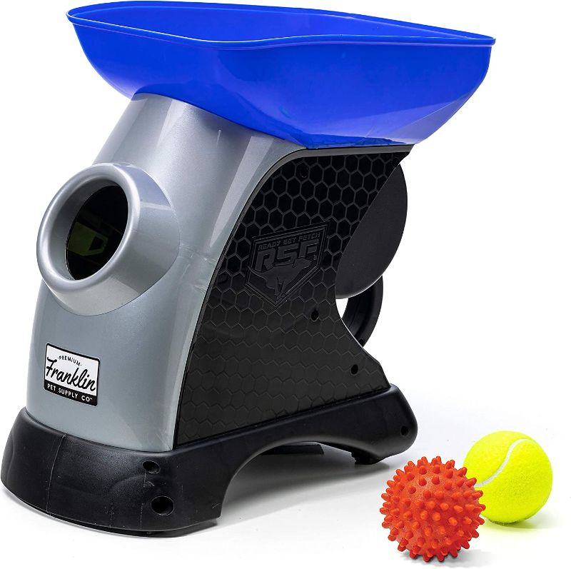 Photo 1 of **TESTED , FUNCTIONAL**TENNIS BALL MISSING**
Franklin Pet Ready Set Fetch Automatic Tennis Ball Launcher Dog Toy - Official Size Tennis Ball Thrower - Interactive Toy
