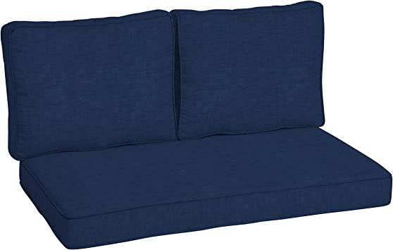 Photo 1 of  Outdoor Loveseat Cushion Set 46 x 26, Sapphire Blue Leala