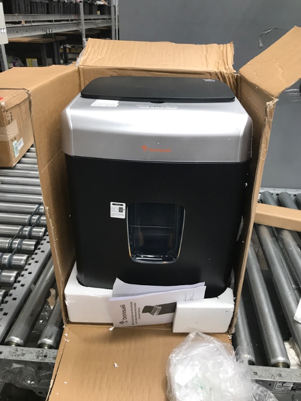 Photo 2 of ***PARTS ONLY***
**DAMAGE**
Bonsaii C233-B 110-Sheet Autofeed Shredder 
(SHEETS NOT INCLUDED)
