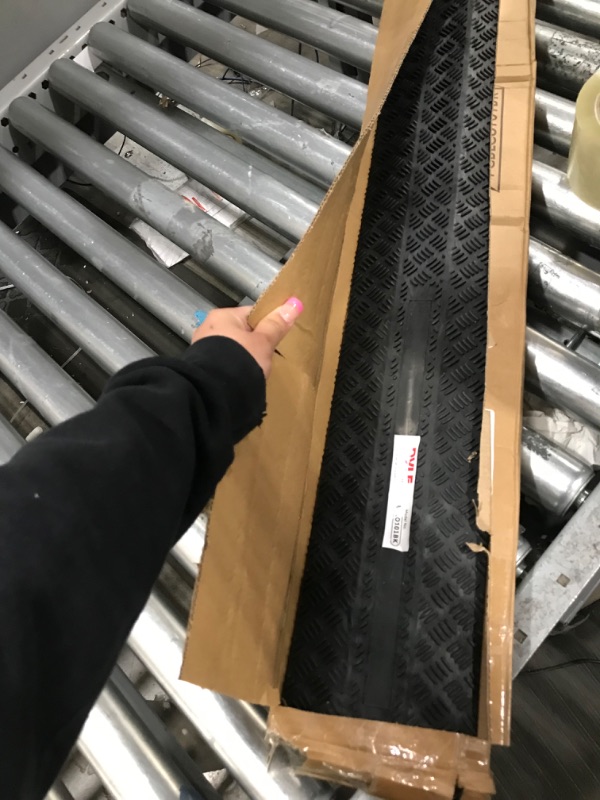 Photo 3 of Durable Cable Protection Ramp Cover - Supports 11000lbs Single Channel Heavy Duty Hose and Cord Track Floor Protection, 39.4” x 5.11” x 0.78” Cable Concealer for Indoor Outdoor Use - Pyle PCBLCO101BK