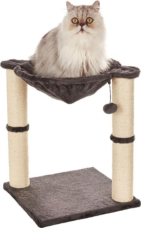 Photo 1 of 
Amazon Basics Cat Tower with Hammock and Scratching Posts for Indoor Cats, 15.8 x 15.8 x 19.7 Inches, Gray
Style:Cat Hammock
Color:Gray
